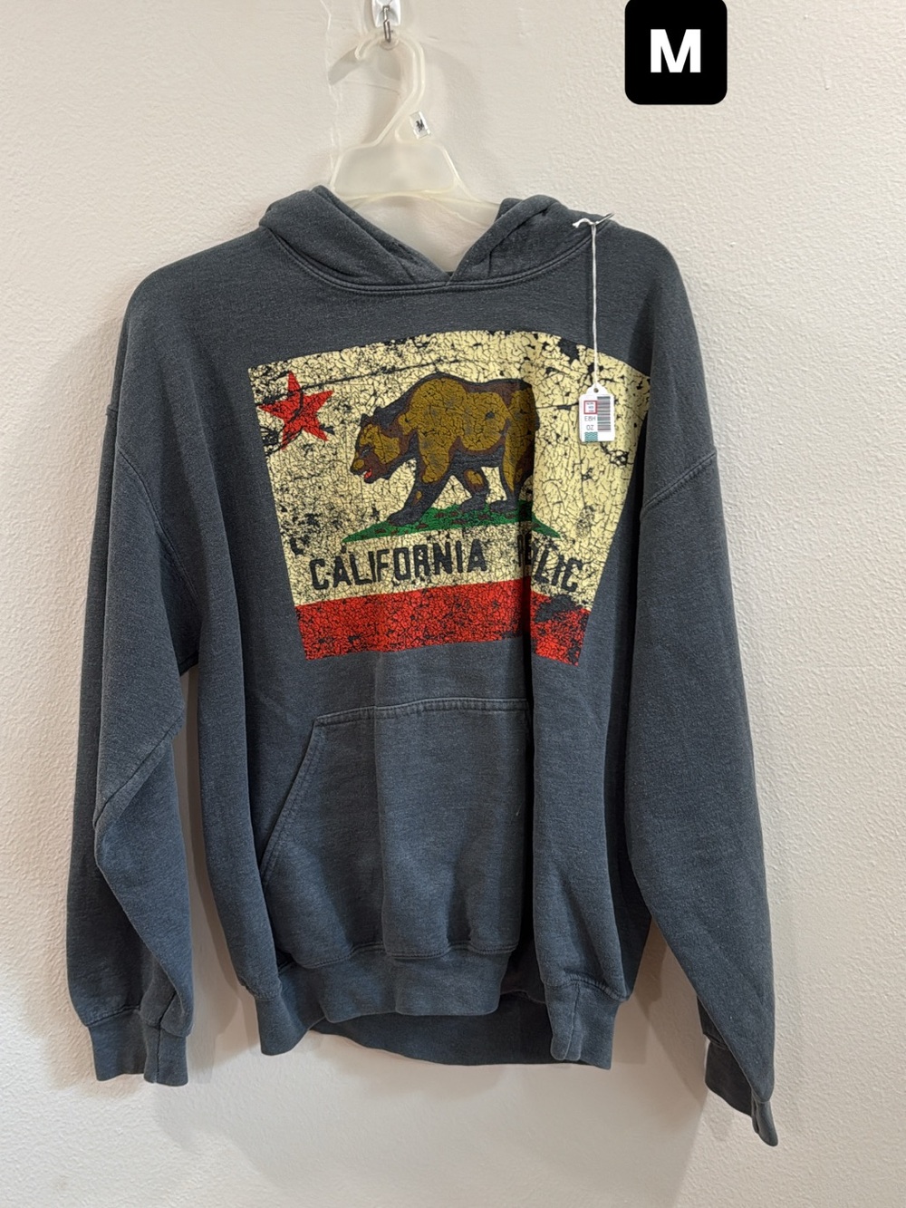 Men's Dark Gray California Graphic Hoodie Sweatshirt